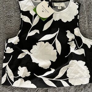 Kate Spade White Sleeveless Crop Tank Top